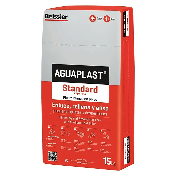 Beissier Aguaplast Plaste Standard capa fina - Blanco, 15 kg