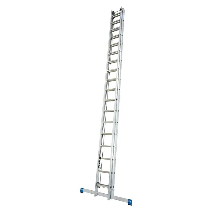 Krause Stabilo Sprossen-Seilzugleiter - Arbeitshöhe: 9,85 m, 2 x 18 Sprossen, Aluminium - Linke Seitenansicht