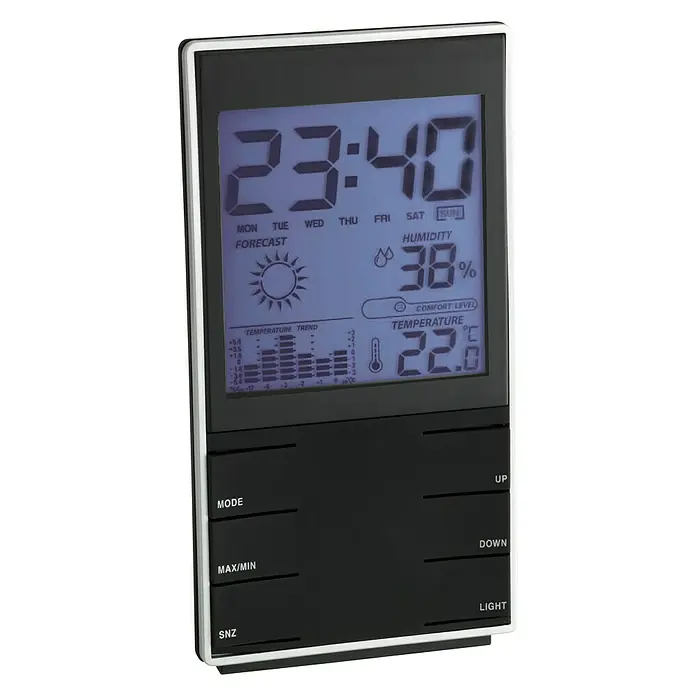 TFA Dostmann Estación meteorológica inalámbrica BTHR - Digital, Ancho: 2 cm, Negro