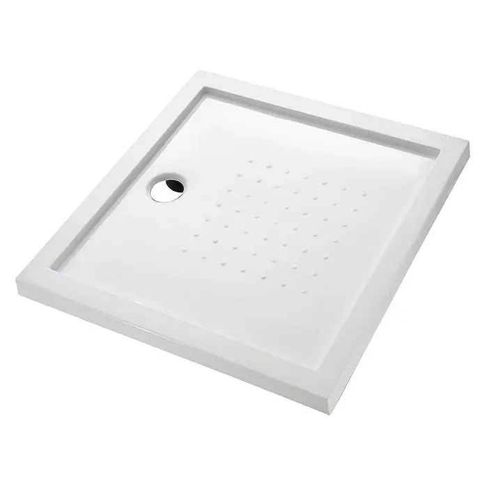 Plato de ducha acrílico - L x An: 80 x 80 cm, Blanco