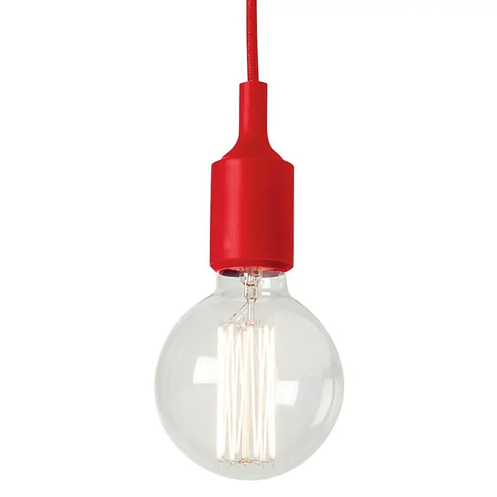 Sulion Lámpara colgante Silikon - 60 W, L x An x Al: 10 x 10 x 125 cm, Rojo, E27