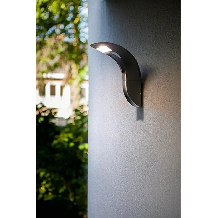 Lutec Aplique exterior LED Anda - 18 W, 20,2 cm x 24,6 cm x 30 mm, Antracita, IP54