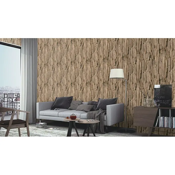 Rasch Vliestapete African Queen II - Natur, Holzoptik, Treibholz, 10,05 x 0,53 m