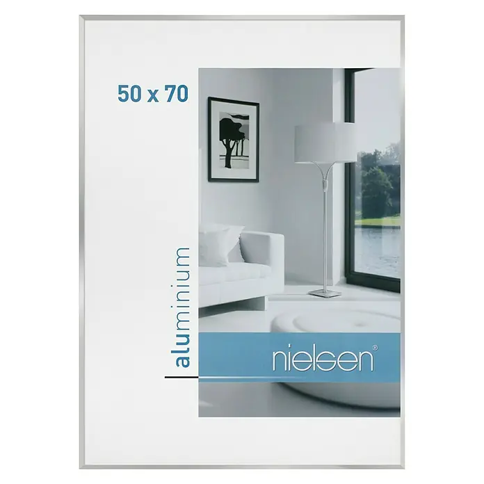 Nielsen Bilderrahmen Pixel - Silber, 50 x 70 cm, Aluminium - Vorderansicht