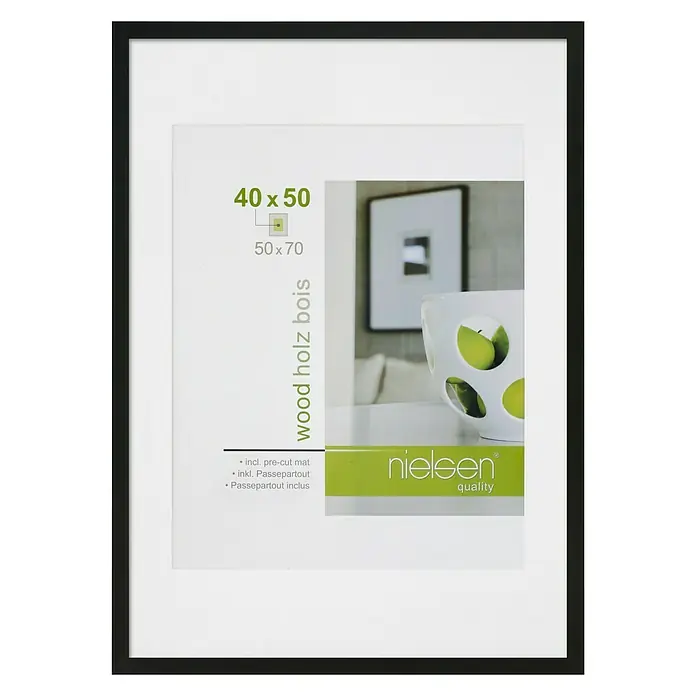Nielsen Bilderrahmen Apollo - Schwarz, 50 x 70 cm, Holz - Vorderansicht