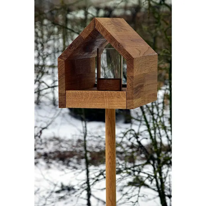 Dobar Vogelhaus Luxus Bauhaus 1 - 20,5 x 28 x 23,5 cm, Natur, Holz - Stimmungsaufnahme