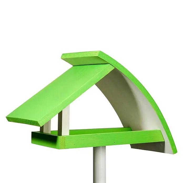 Dobar Vogelhaus New Wave - 39 x 18 x 183 cm, Weiß/Grün, Holz - Vorderansicht