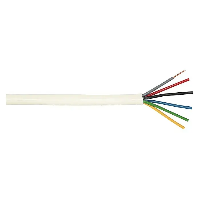 Kabel za zvono - YR 6 x 0,8, 10 m, Bijele boje - Pogled sprijeda