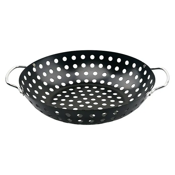 Grillstar Gemüsewok - Durchmesser: 28 cm, Mit Löchern - Vorderansicht