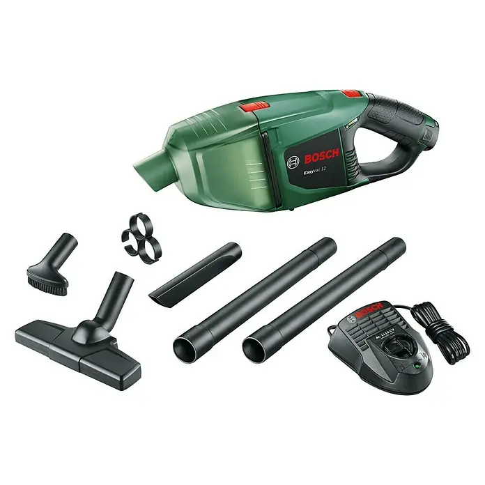 Bosch Akku-Handstaubsauger EasyVac 12 - 12 V, Li-Ionen, 2 Ah, 1 Akku, Luftmenge: 1.200 l/min - Vorderansicht