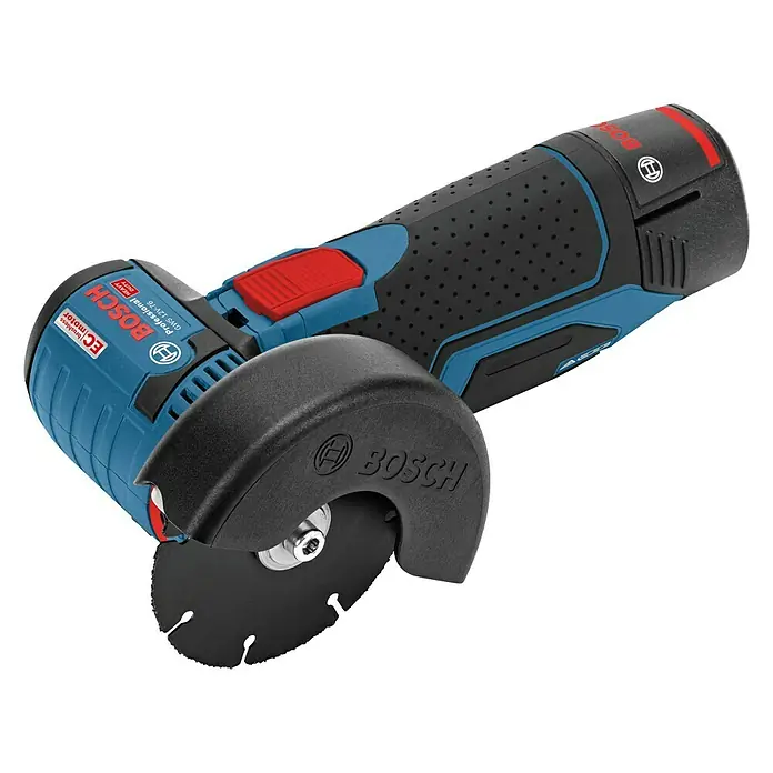 Bosch Professional Akku-Winkelschleifer GWS 12V-76 - 12 V, Li-Ionen, Ohne Akku, Durchmesser Scheibe: 76 mm - Linke Seitenansicht
