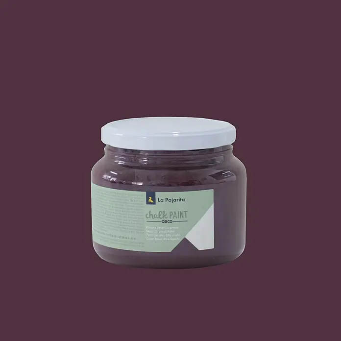 La Pajarita Pintura de tiza Chalk Paint - Aubergine, 500 ml, Mate - Vista frontal