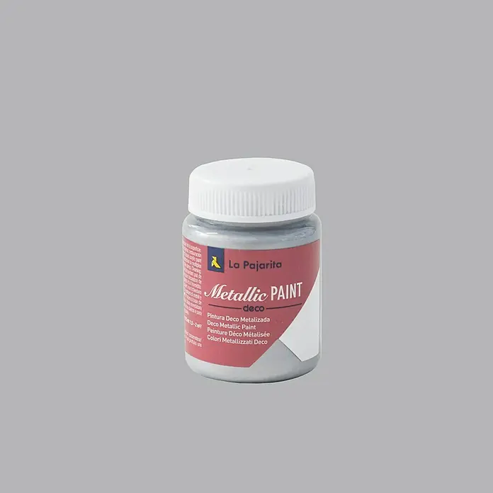La Pajarita Pintura Metallic Paint - Silver, 75 ml, Brillante - Vista frontal