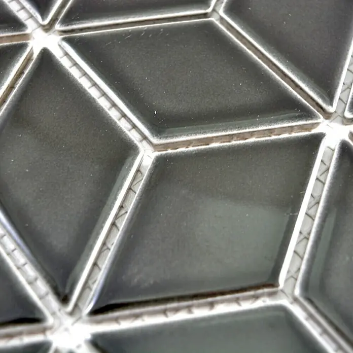 Mosaikfliese Würfel POV 03 - 26,6 x 30,5 cm, Schwarz, Glänzend - Detailaufnahme