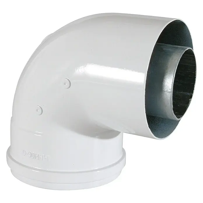 Codo coaxial 90º M-H - Diámetro: 60.100 mm, 90 ° - Vista de perfil derecho