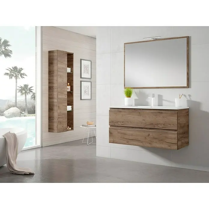 Mueble de lavabo Zenia Tabaco - 45 x 60 x 50 cm - Foto ambiente
