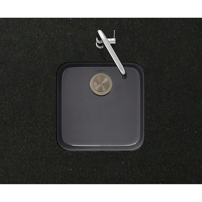 Atron Fregadero encastrable Beta - 43,6 x 43,6 cm, Acrílico, Gris titanio, Brillante