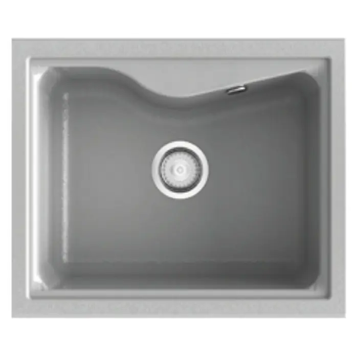 Poalgi Fregadero encastrable City 320 - 51 x 62 cm, Gelcoat, Gris