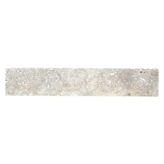 Sockelfliese Travertin SO 47470 - 7 x 40,6 cm, Silber, Matt - Ansicht von oben