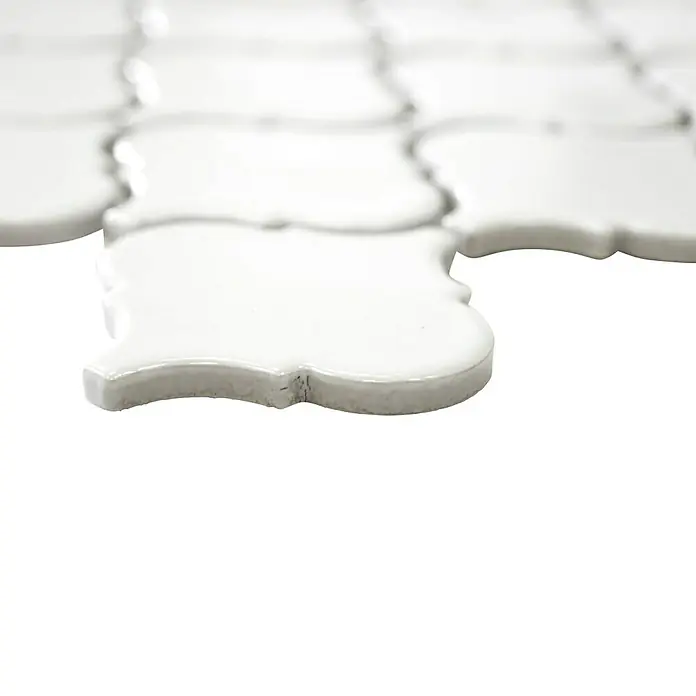 Mosaikfliese Florentiner Uni CLP 1WG - 29,3 x 24,5 cm, Weiß, Glänzend - Detailaufnahme