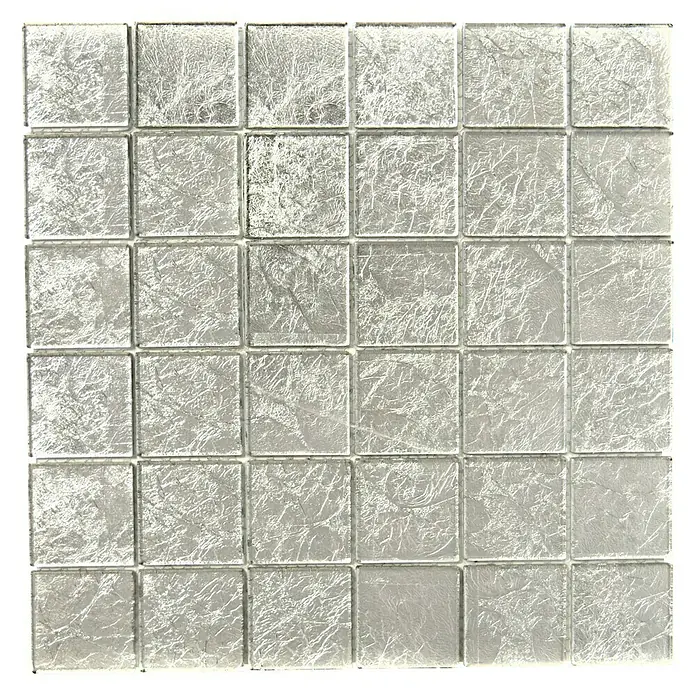 Mosaikfliese Quadrat Crystal Uni CM 4SB21 - 30 x 30 cm, Silber, Glänzend - Ansicht von oben
