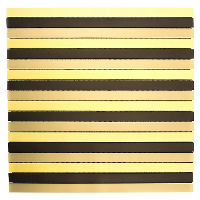 Mosaikfliese Stäbchen Mix ALF B301 - 30 x 30 cm, Schwarz/Gold, Matt - Ansicht von oben
