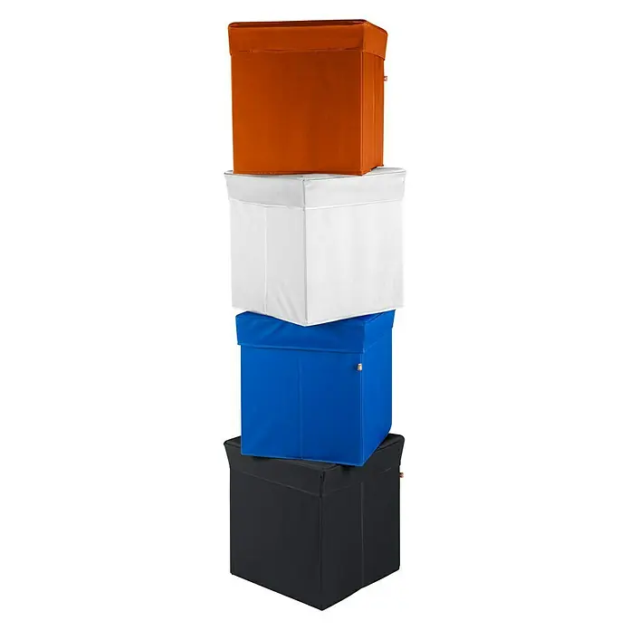 Phönix Sitz- & Aufbewahrungsbox Stor it - L x B x H: 41 x 41 x 44 cm, Polyester, Weiß