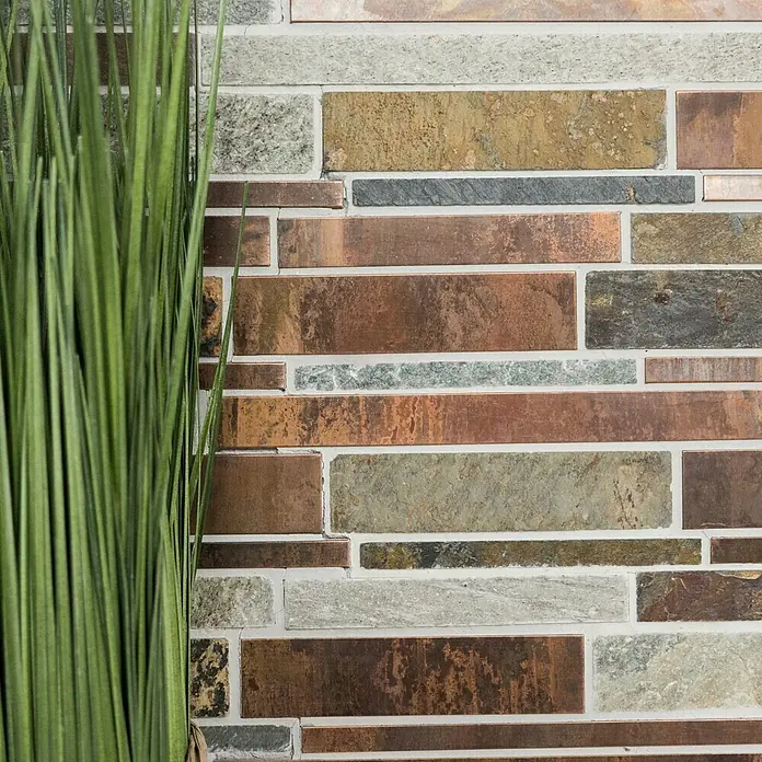 Mosaikfliese Verbund Mix XSK 565 - 30 x 31 cm, Kupfer, Matt - Detailaufnahme