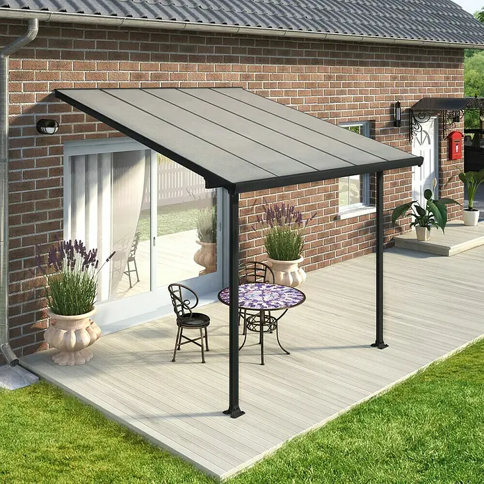 Solid Elements Terrassenüberdachung Martina - Tiefe: 3 m, B x H: 3,05 x 2,1 m, Anthrazitgrau - Stimmungsaufnahme