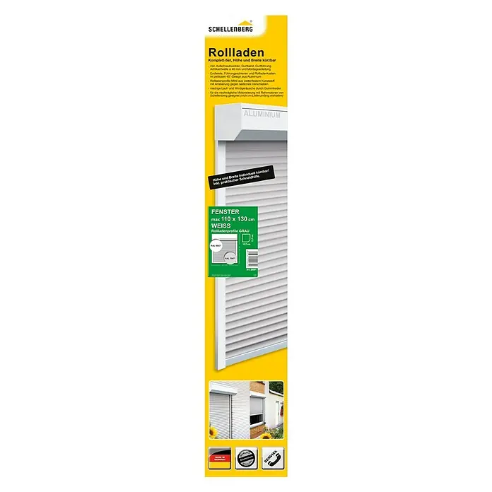 Schellenberg Rollladen-Komplett-Set - Vorbaurollladen, 110 x 130 cm - Vorderansicht