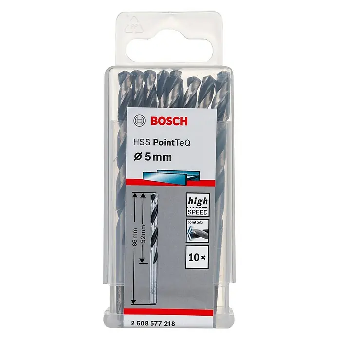 Bosch Broca para metal PointTeQ - Diámetro: 5 mm, Largo: 86 mm, 10 ud.