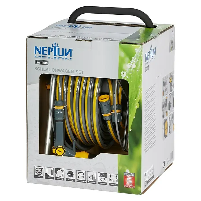 Neptun Premium Set kolica s crijevom i prskalicom Explorer - Metal, Dužina crijeva: 30 m
