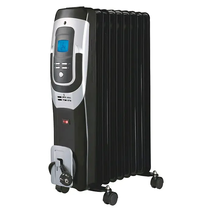 BHP Radiador de aceite Black - 2.000 W, Negro, L x An x Al: 23 x 38,5 x 62 cm