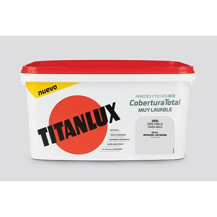Titan Pintura para paredes Cobertura total - Gris hielo, 4 l, Mate