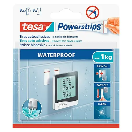Tesa Powerstrips Waterproof Tira autoadhesiva S