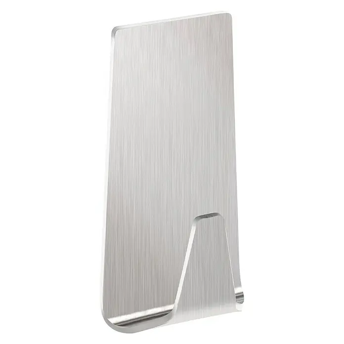 Tesa Powerstrips Colgador adhesivo L - Acero inoxidable, Plateado