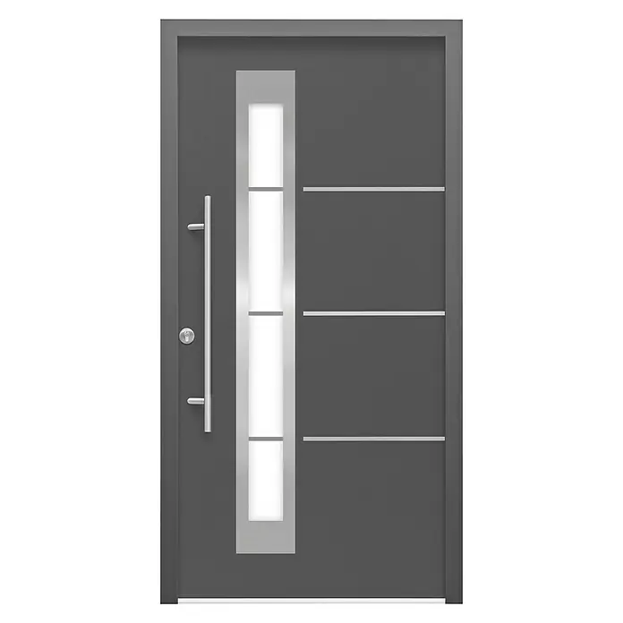Splendoor Haustür Thermodoor SP50EA RC2 - 110 x 210 cm, DIN Anschlag: Links, Edel-Anthrazit - Vorderansicht