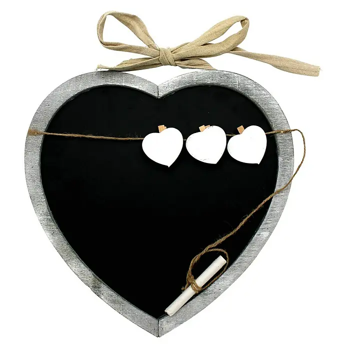 Pizarra Corazón Home - Gris, Negro, 28,5 x 1,8 cm
