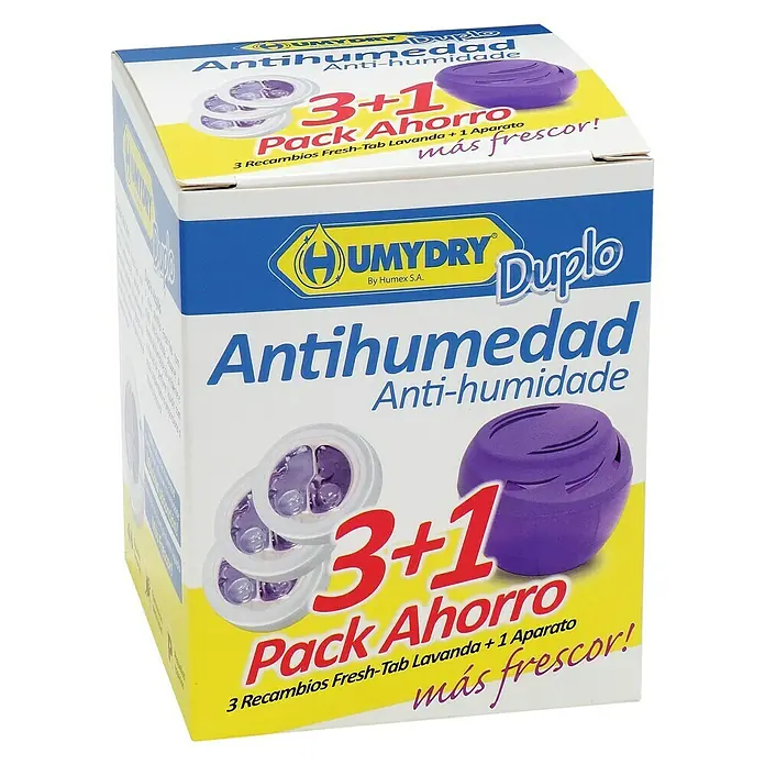 Humydry Pack de recambios para el deshumidificador 3+1 - Lavanda, 3 uds.