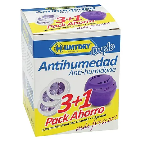 Humydry  Pack de recambios para el deshumidificador 3+1