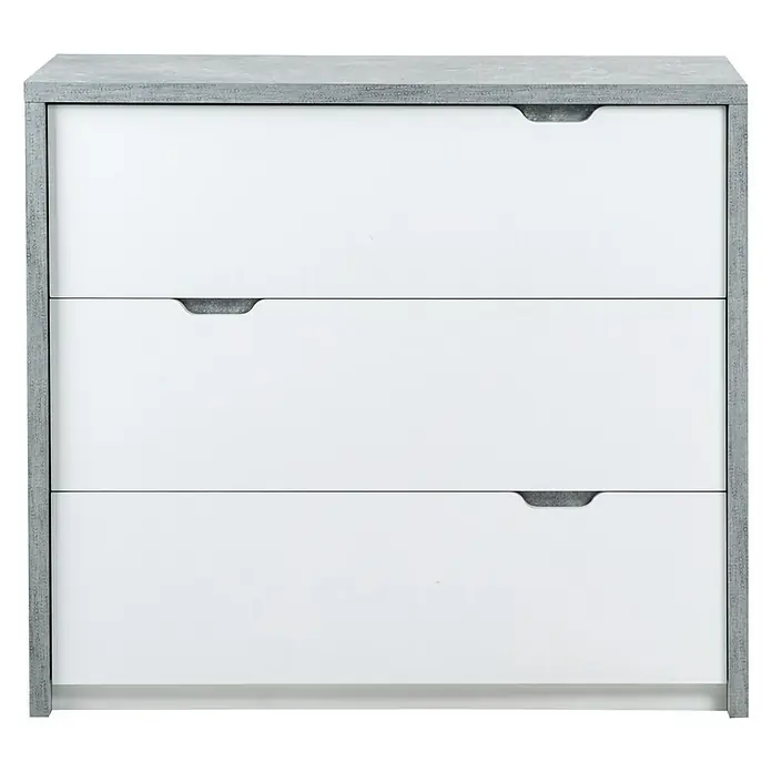 Phönix Bruno Kommode - L x B x H: 40 x 90 x 80,7 cm, Grau/Weiß - Vorderansicht