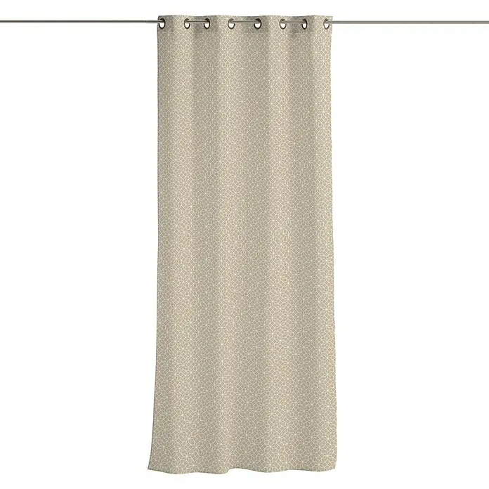 Cortina con ollaos Kruger - 140 x 260 cm, 100% poliéster, Beige/Blanco
