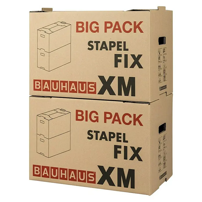 BAUHAUS Set kartonskih kutija Multibox XM Stapel-Fix - 10 Kom., Nosivost: 30 kg, D x Š x V: 58 x 33,5 x 38,5 cm - Pogled s desne strane
