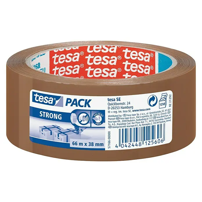 Tesa Pack Paketklebeband - 66 m x 38 mm, Braun