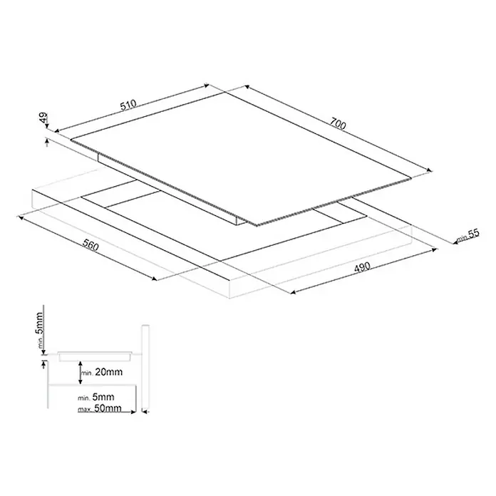 Smeg Placa de inducción SI1M7743B - Zonas de cocción: 4 ud.