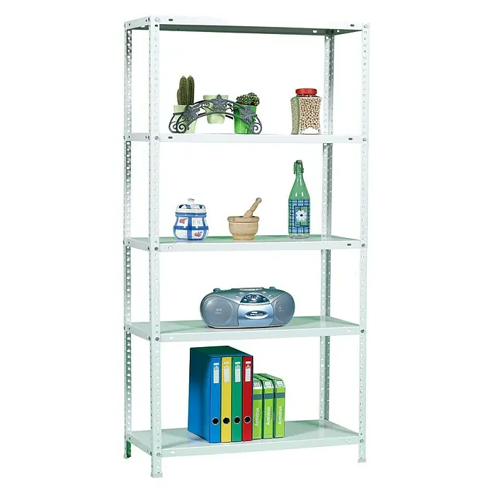 Simonrack Comfort Metallregal Comfort Plus - L x B x H: 50 x 100 x 200 cm, Traglast: 100 kg/Boden, Anzahl Böden: 5 Stk., Schrauben, Weiß - Ansicht von oben