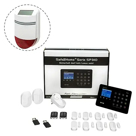 Safe2Home  Alarmanlagen-Set Profi Serie SP310 mit Solar Außensirene