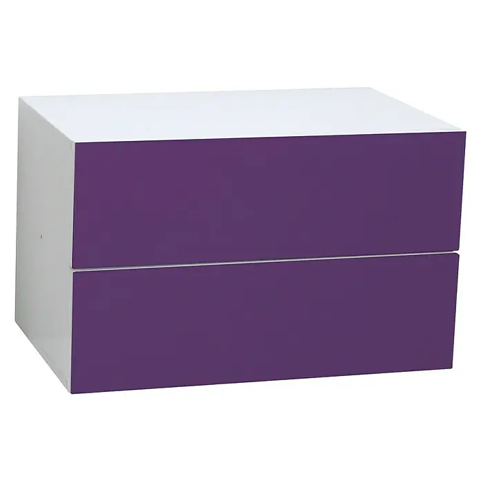 Phönix Atlanta Container - L x B x H: 38 x 55 x 34 cm, Lila, Anzahl Schubladen: 2 Stk. - Linke Seitenansicht