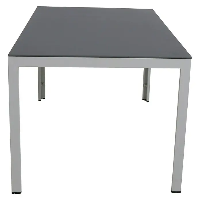 Sunfun Hannah Gartentisch - L x B: 160 x 90 cm, Glas, Grau