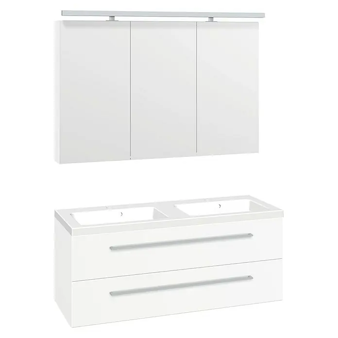 Scanbad Delta Badmöbel-Set Aura - 120 cm, Weiß, Matt